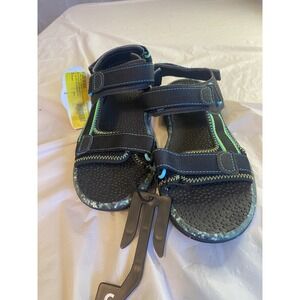 Women's Wonder Nation Black Neon Foam Sandals- Multi-‎ Adjustable -New-Size 5